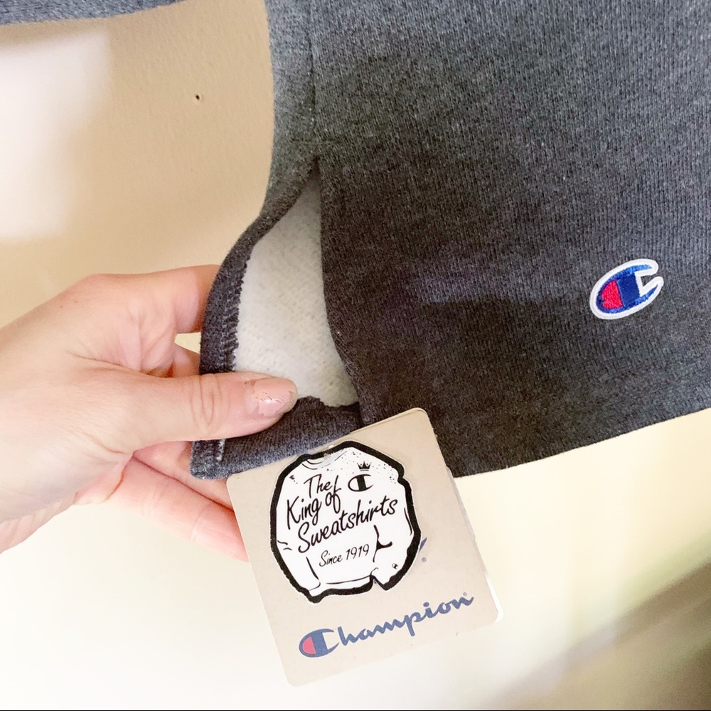 Champion Reverse-Weave Crop Color-Block Hoodie Nwt - image 4